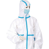 PPE Janitorial & Cleaning Disposable SMS Blue Stripe Safety Coverall