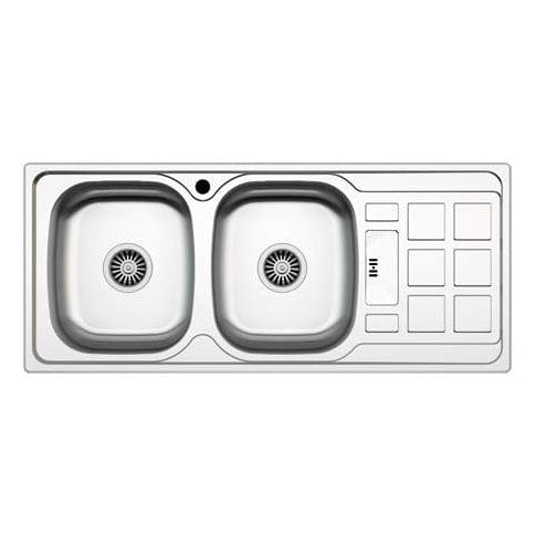 Asil Krom Double Bowl Right Arm Kitchen Sink - Stainless Steel | Supply Master | Accra, Ghana Kitchen Sink Buy Tools hardware Building materials