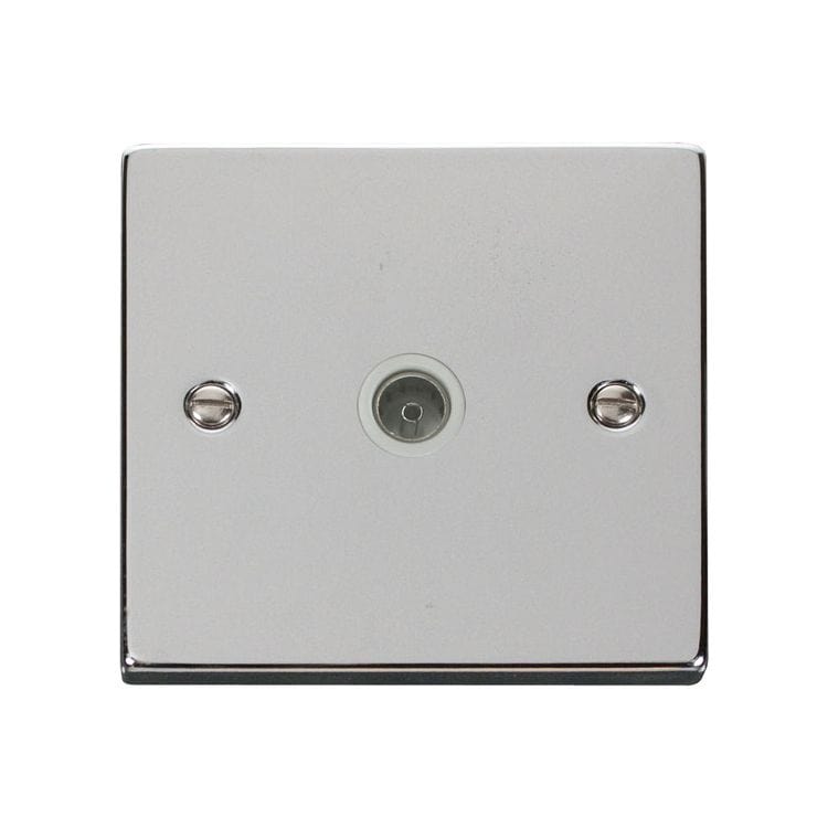Click Deco Chrome Single Coaxial TV Socket White Insert | Supply Master | Accra, Ghana Switches & Sockets Buy Tools hardware Building materials