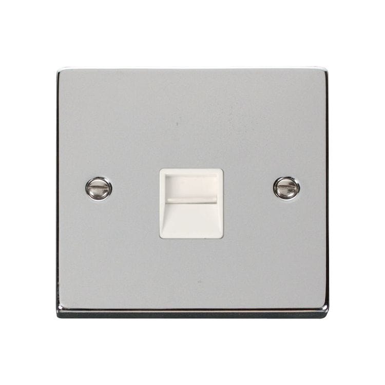 Click Deco Polished Chrome Single Telephone Socket White Insert | Supply Master | Accra, Ghana Switches & Sockets Buy Tools hardware Building materials