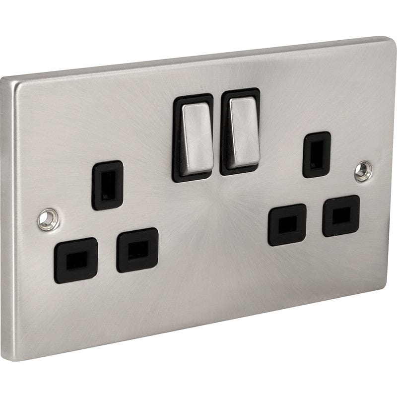 Click Deco Unpolished Chrome Ingot Double Socket 13A, Black Insert | Supply Master | Accra, Ghana Switches & Sockets Buy Tools hardware Building materials