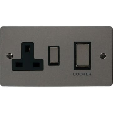 Click Define Black Nickel 45A Cooker Control Unit With 13A DP Socket | Supply Master | Accra, Ghana Switches & Sockets Buy Tools hardware Building materials