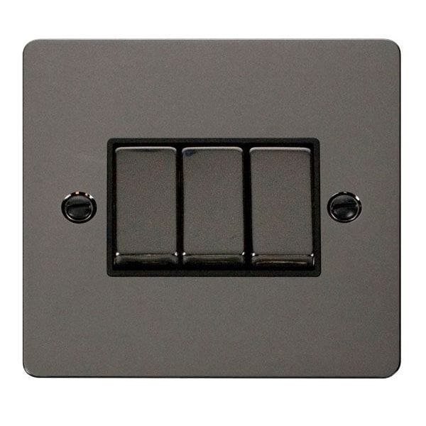 Click Define Black Nickel Ingot 3 Gang 10AX 2 Way Plate Switch | Supply Master | Accra, Ghana Switches & Sockets Buy Tools hardware Building materials