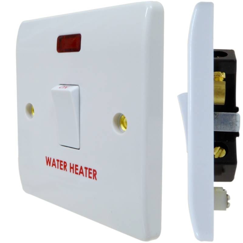 Crabtree 1 Gang 20A DP Water Heater Control Switch with Neon, White | Supply Master | Accra, Ghana Switches & Sockets Buy Tools hardware Building materials