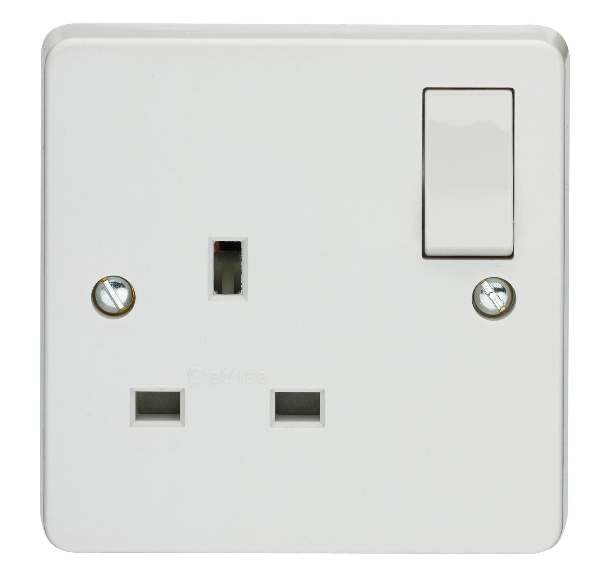Crabtree White 1 Gang Single Pole Switch Socket 13A | Supply Master | Accra, Ghana Switches & Sockets Buy Tools hardware Building materials
