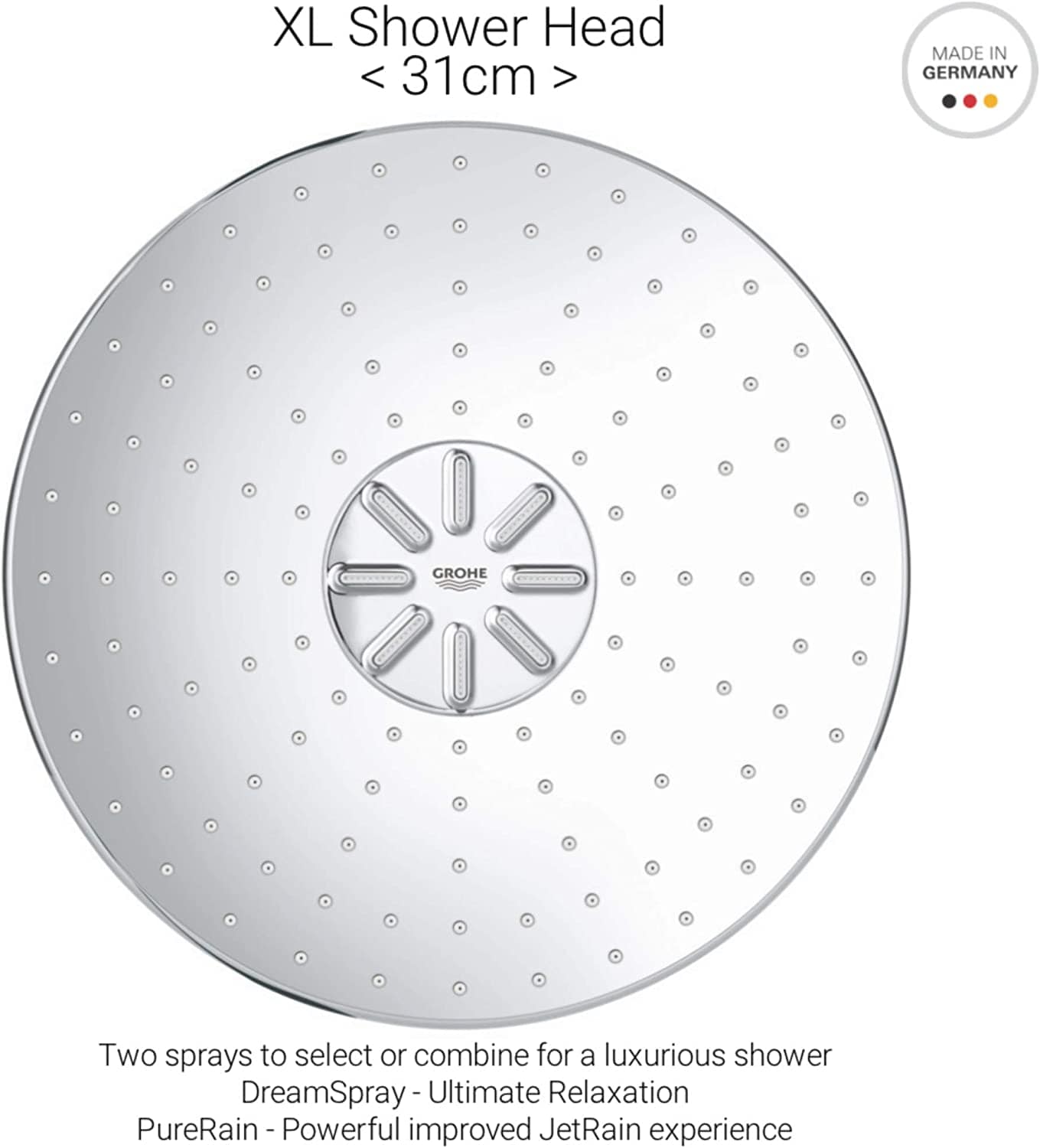 Grohe Rainshower SmartActive 310 Head Shower Set Ceiling 142 mm with 2 Sprays, Chrome | Supply Master | Accra, Ghana Shower Head Buy Tools hardware Building materials