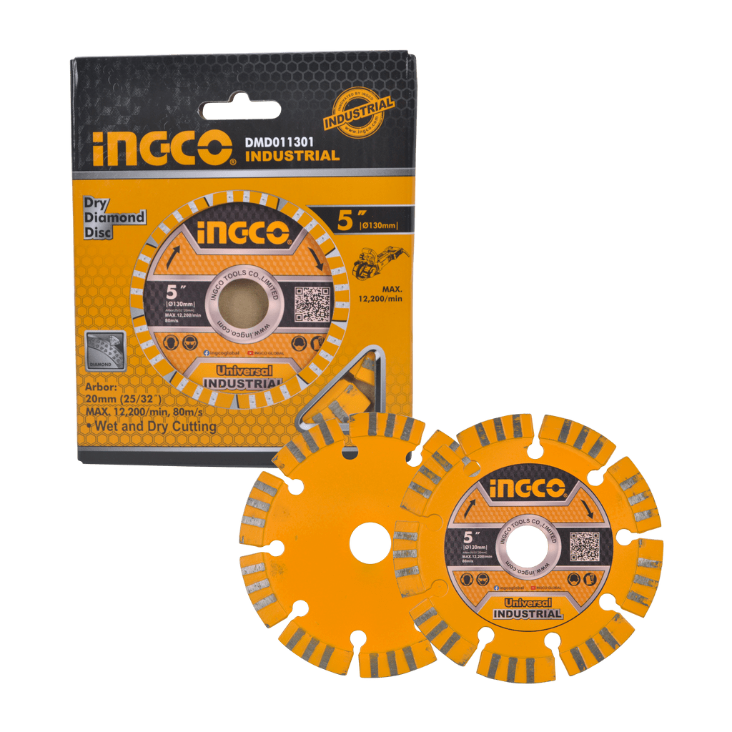 Ingco 5" Dry Diamond Cutting Disc 130 x 20mm - DMD011254 | Supply Master | Accra, Ghana Grinding & Cutting Wheels Buy Tools hardware Building materials