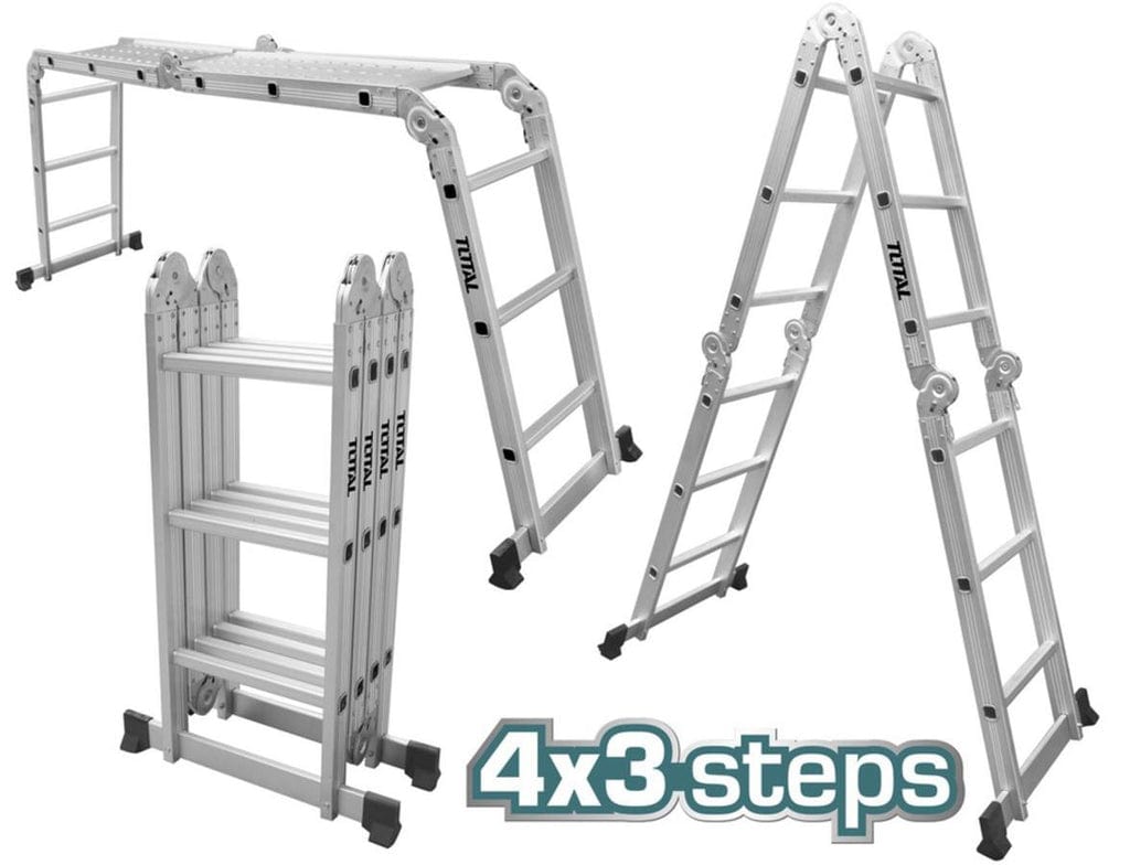 Ingco Multi-Purpose Aluminum Ladder (4*3 & 4*4) - HLAD04431 & HLAD04441 | Supply Master | Accra, Ghana Ladder Buy Tools hardware Building materials