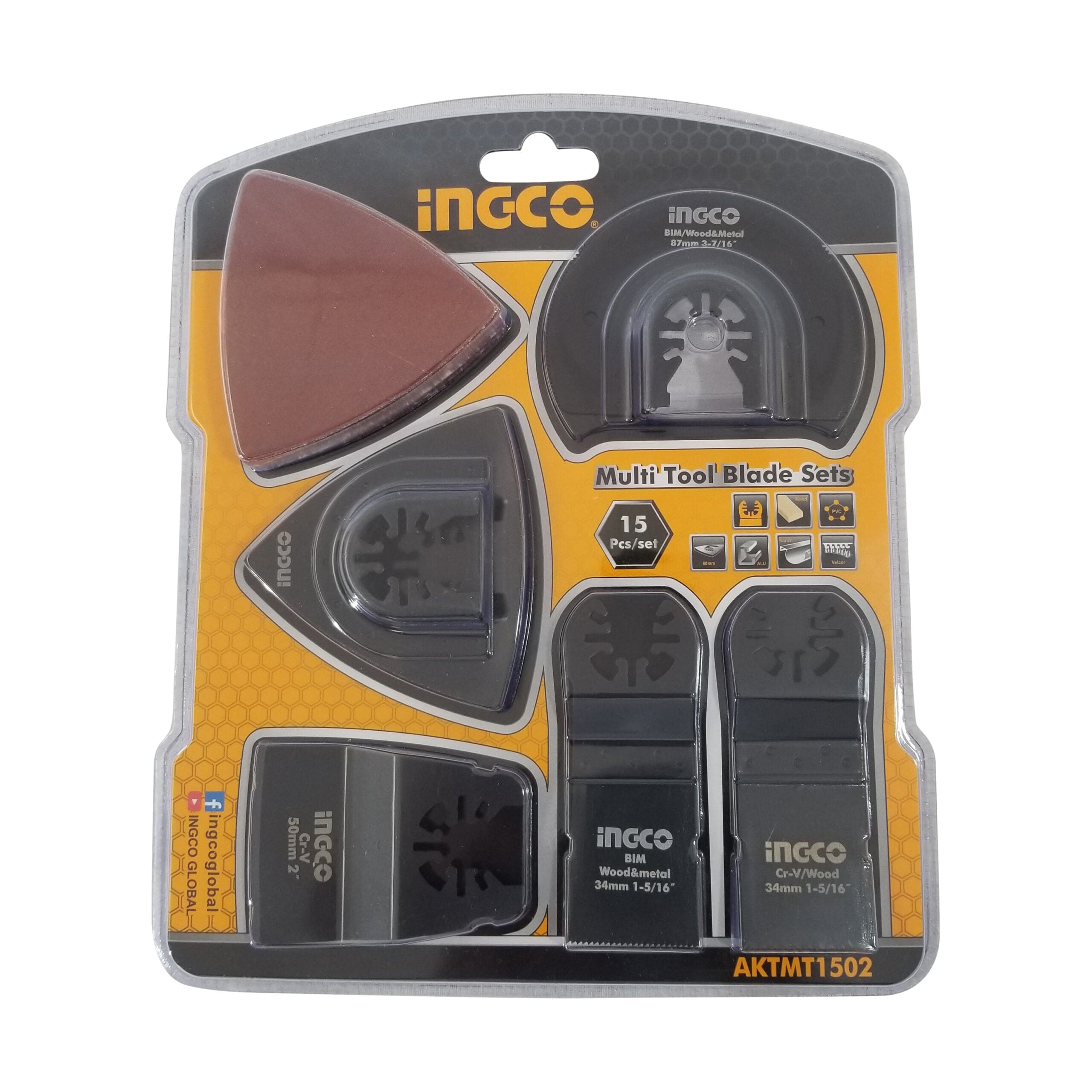Ingco 15 Pieces Multi-Tool Blade Sets - AKTMT1502 | Supply Master | Accra, Ghana Oscillating Tool Accessories Buy Tools hardware Building materials