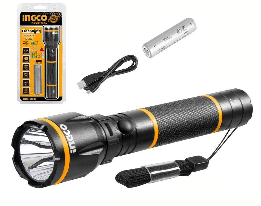 Ingco Industrial LED Flashlight - HCFL186503 | Supply Master | Accra, Ghana Specialty Safety Equipment Buy Tools hardware Building materials