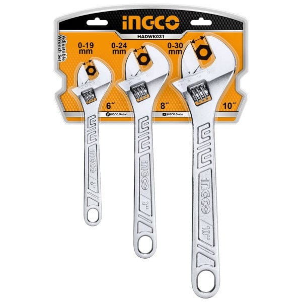 Ingco Adjustable Wrench Set - HADWK031 | Supply Master | Accra, Ghana Wrenches Buy Tools hardware Building materials