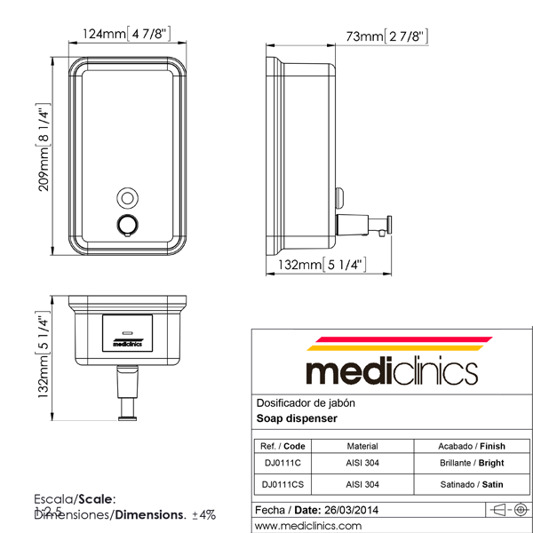 Mediclinics Surface Push-Button Liquid Soap Dispenser | Supply Master | Accra, Ghana Bathroom Accessories Buy Tools hardware Building materials