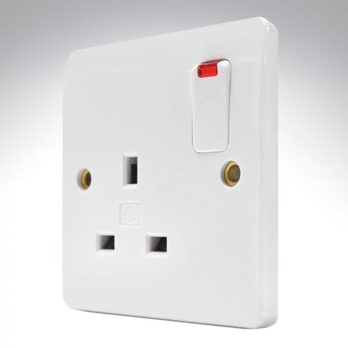 MK Electric 13A Single 1-Gang Socket with Neon | Supply Master | Accra, Ghana Switches & Sockets Buy Tools hardware Building materials