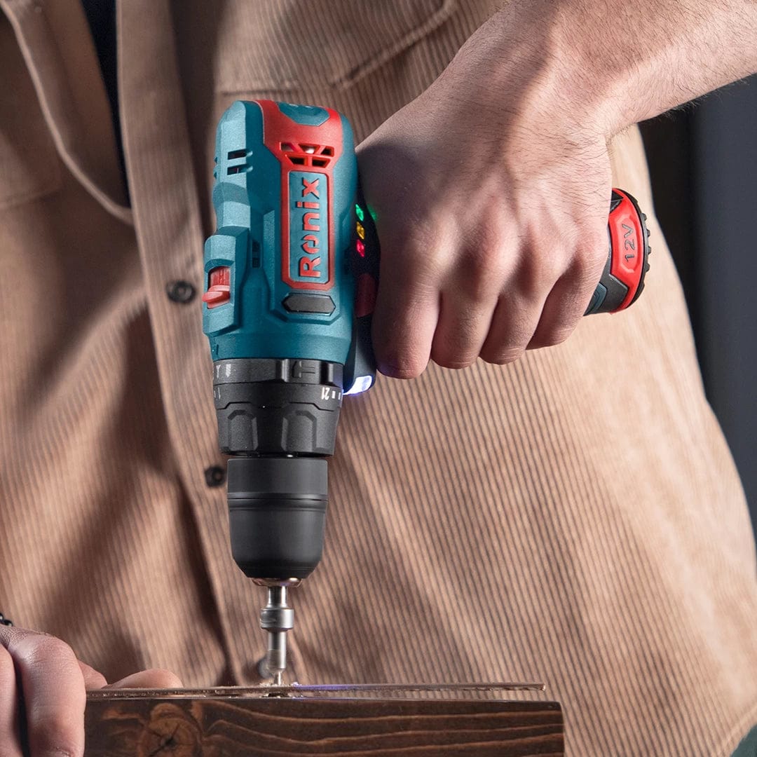 Ronix Cordless Impact Drill with Two 12V Batteries, Li-ion - 8101K | Supply Master | Accra, Ghana Drill Buy Tools hardware Building materials