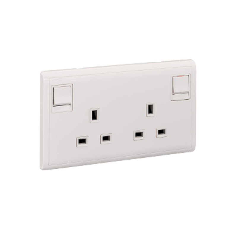 Schneider Pieno 13A Double Switched Socket | Supply Master | Accra, Ghana Switches & Sockets Buy Tools hardware Building materials