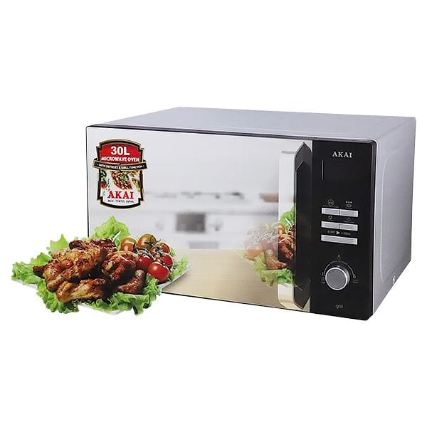 Buy Akai Grey Microwave Oven 30L 900W With Grill Function - MW074A-030MS | Supply Master Ghana Kitchen Appliances Buy Tools hardware Building materials
