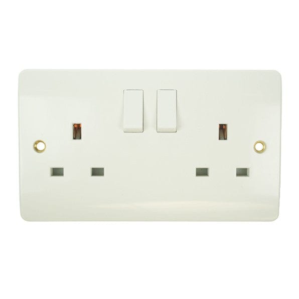 Click Mode Two Gang Double 13A White PVC Socket | Supply Master | Accra, Ghana Switches & Sockets Buy Tools hardware Building materials