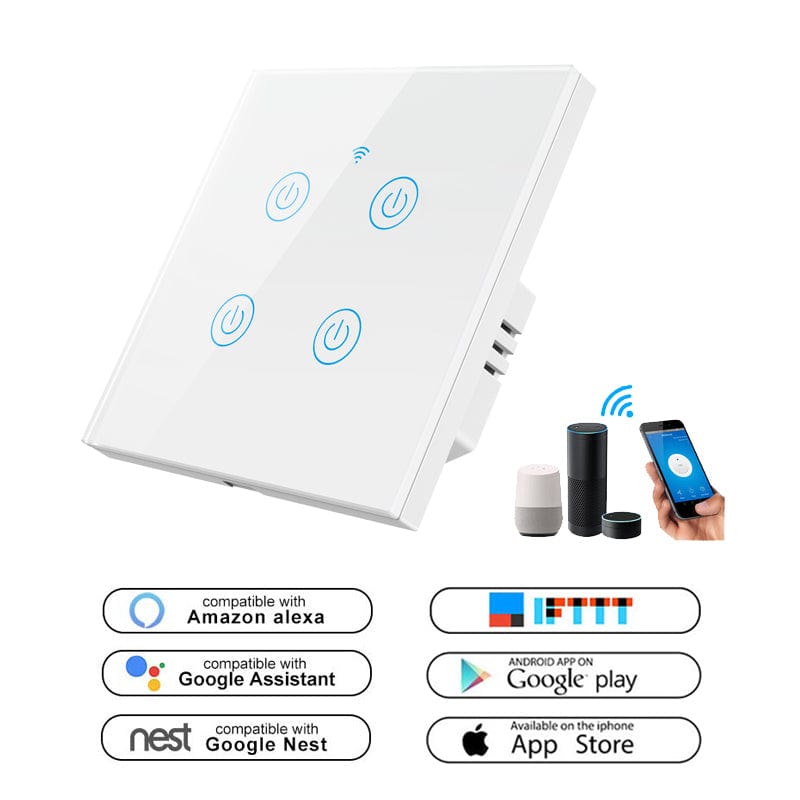 Smart Wi-Fi 4-Gang Light Switch | Supply Master | Accra, Ghana Switches & Sockets Buy Tools hardware Building materials