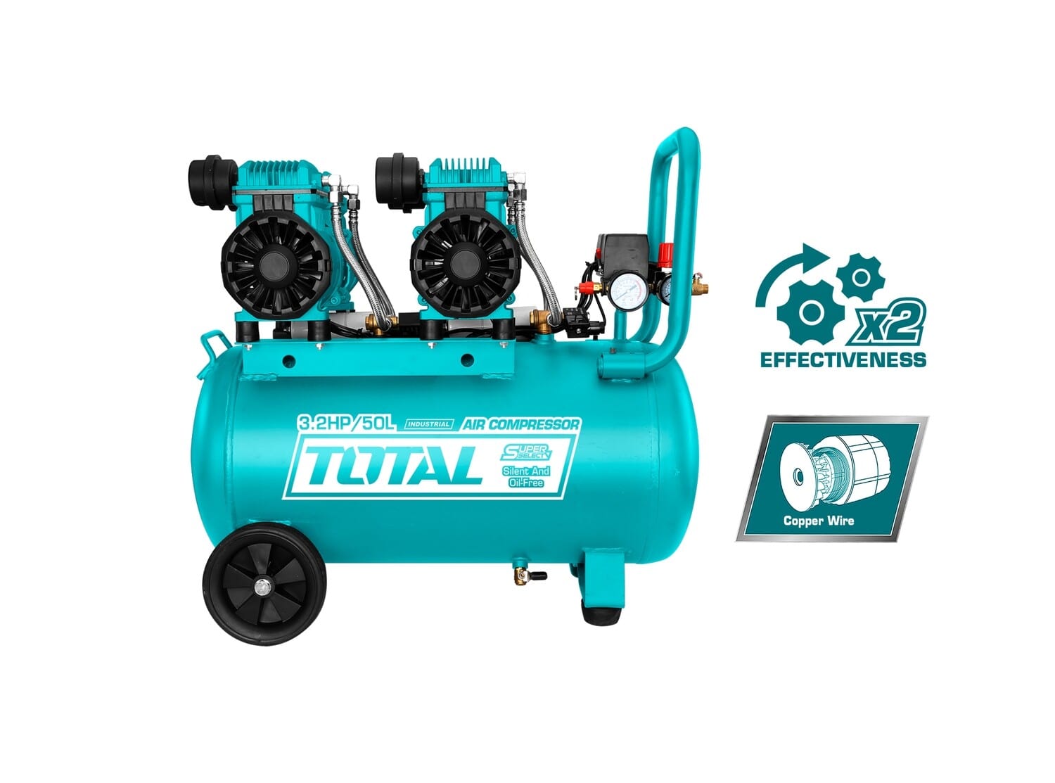 Total 50L Air Compressor 2×1200W (3.2HP) - TCS2240508 | Supply Master | Accra, Ghana Compressor & Air Tool Accessories Buy Tools hardware Building materials
