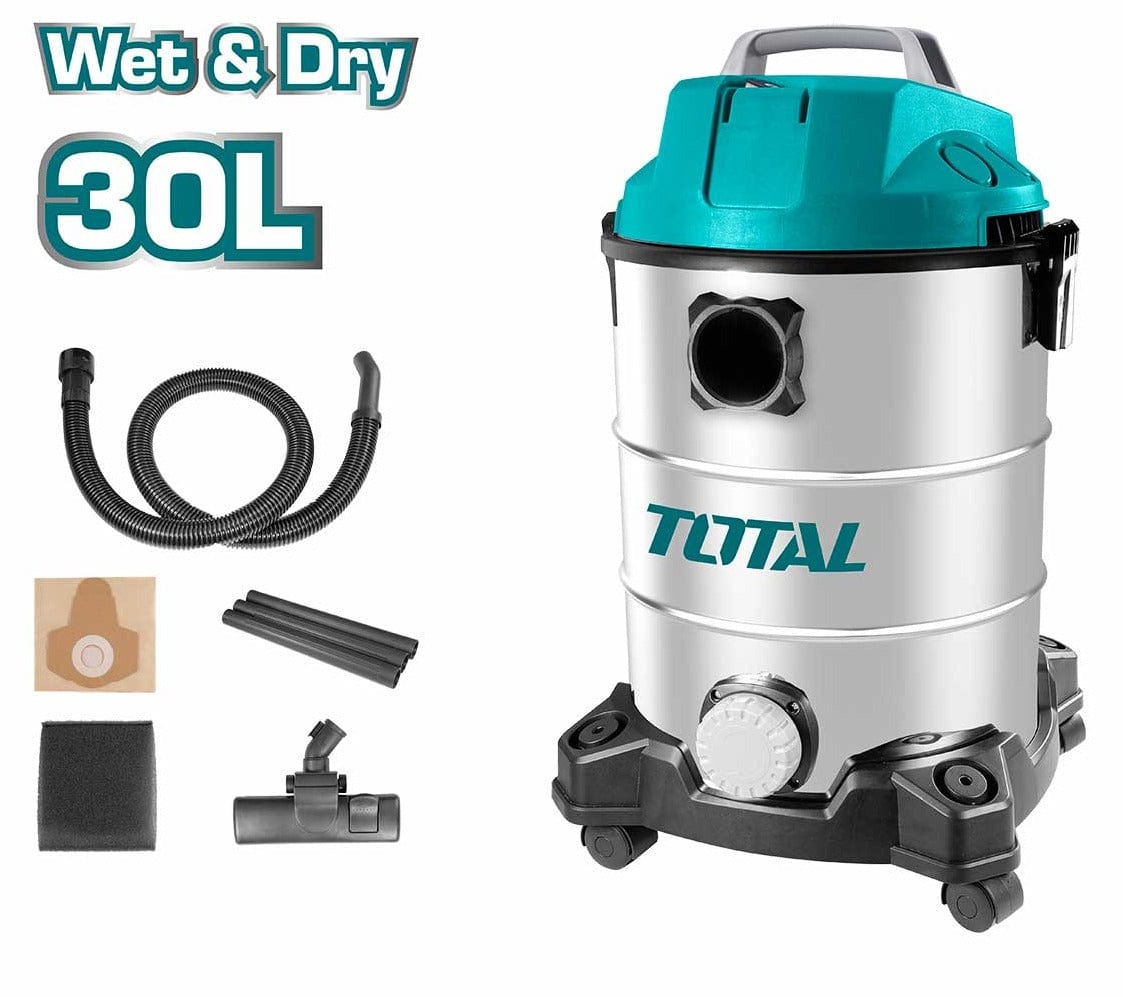 Total Wet & Dry Vacuum Cleaner 30 Liters 1300W - TVC13301 | Supply Master Ghana Steam & Vacuum Cleaner Buy Tools hardware Building materials