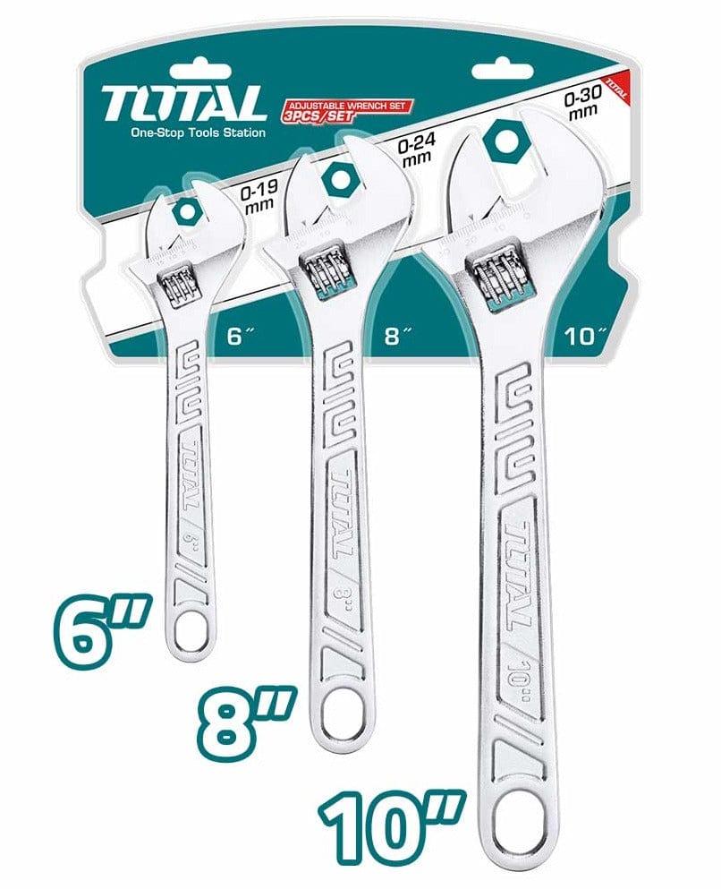 Total 3 Pieces Adjustable Wrench - THTK1013 | Supply Master | Accra, Ghana Wrenches Buy Tools hardware Building materials