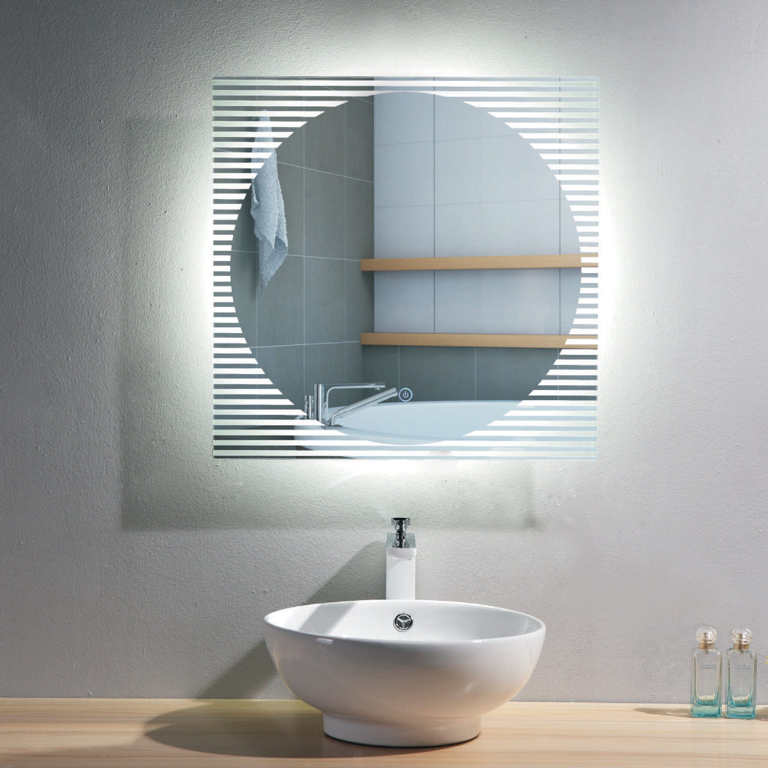 Tredex Square LED Bathroom Mirror with Steel Frame & Touch Button - N064 | Supply Master | Accra, Ghana Shower Caddy & Mirror Buy Tools hardware Building materials