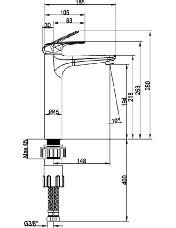 Villeroy & Boch O.novo Start Tall Single-lever Basin Mixer, Chrome - TVW10510511061 | Supply Master | Accra, Ghana Bathroom Faucet Buy Tools hardware Building materials