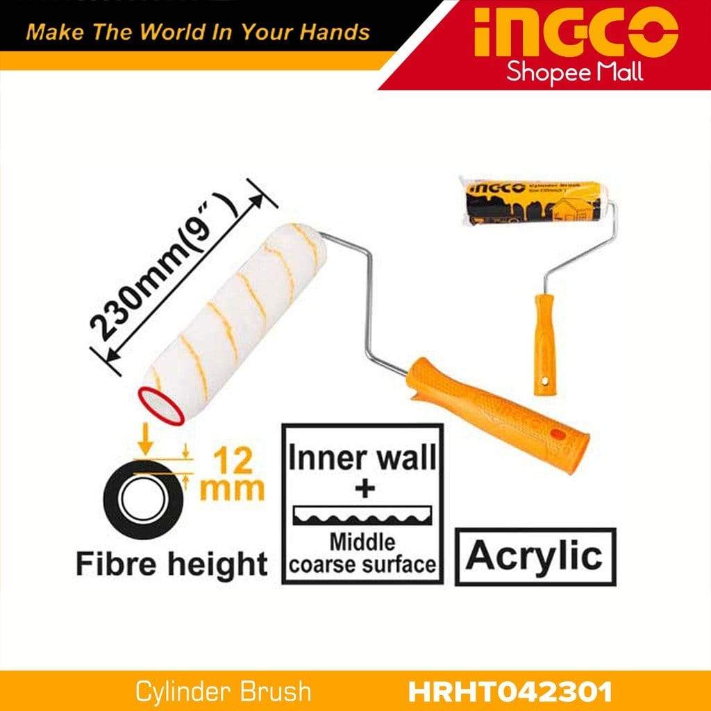 Ingco 9" Cylinder brush (Inner Wall) - HRHT042301 | Supply Master | Accra, Ghana Hardware Building Steel Engineering Hardware tool