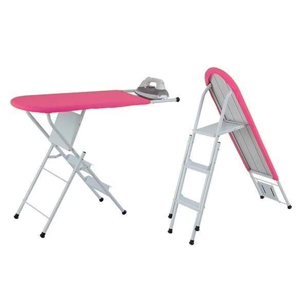 Supply Master Home Accessories Ironing Table Board With 3 Steps Foldable Ladder - 150Kg