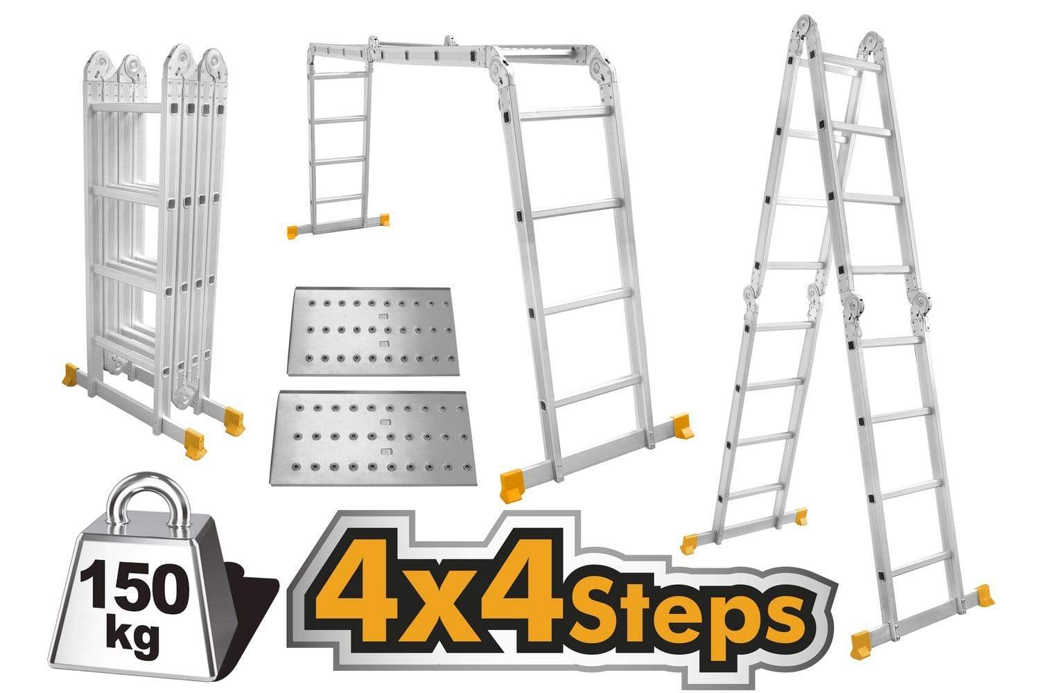 Ingco 3 Section Extension Ladder - HLAD03391 | Supply Master | Accra, Ghana Steel & Engineering Building Steel Engineering Hardware tool