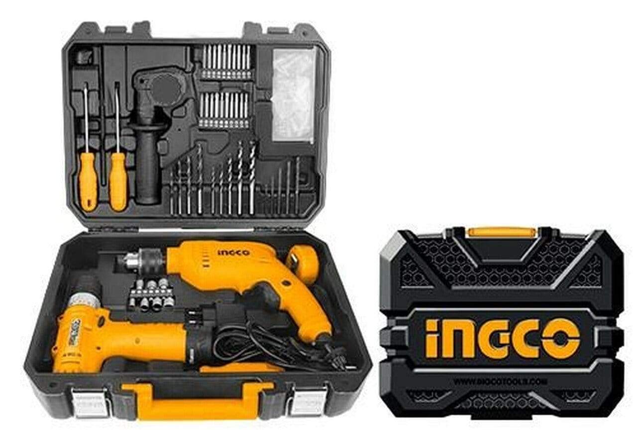 Ingco 108 Pieces Tools Set with 680W Hammer Impact Drill & 12V Li-ion cordless drill - HKTHP11081 | Supply Master | Accra, Ghana Tools Building Steel Engineering Hardware tool