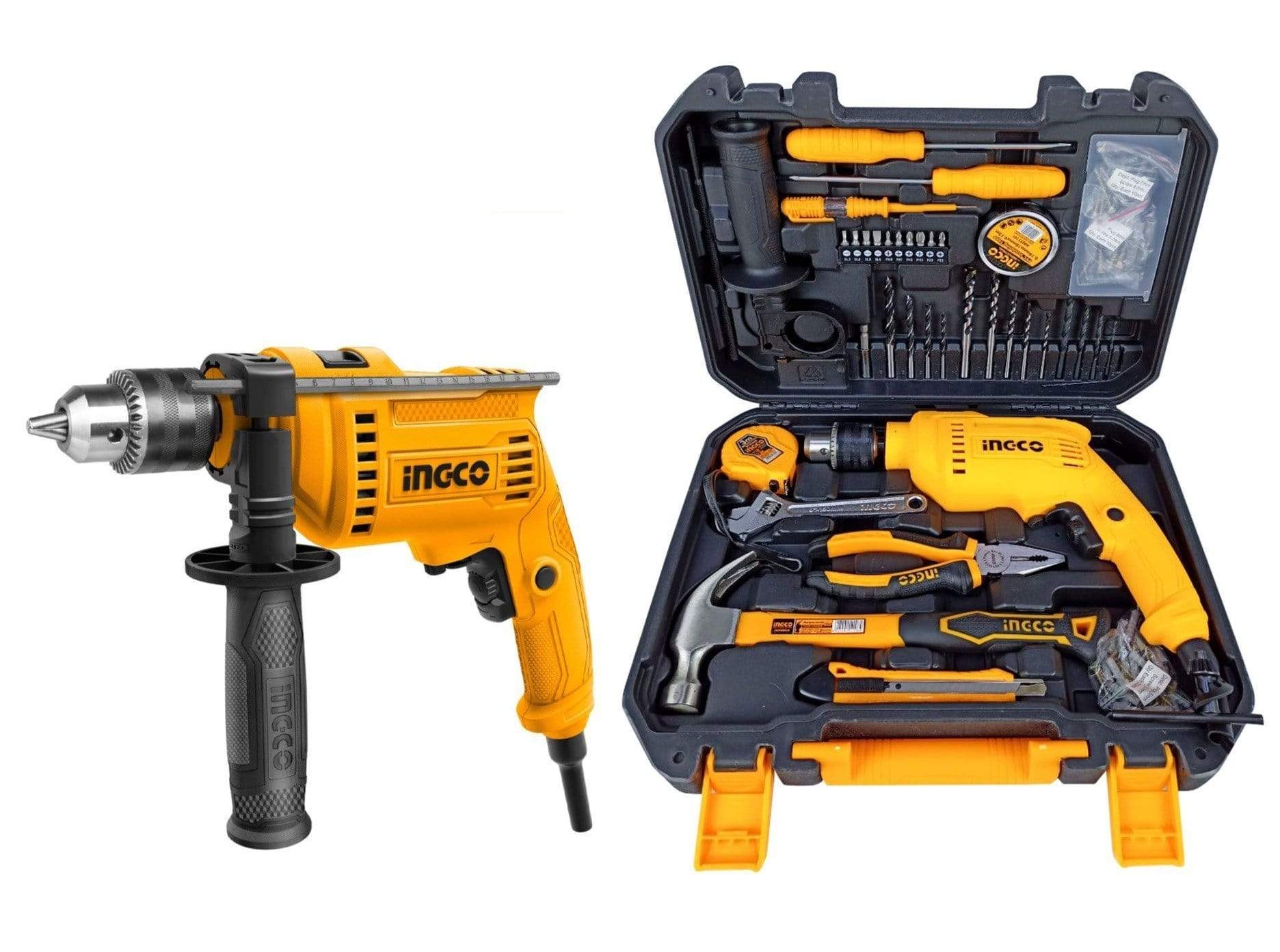 Ingco 115 Pieces Tools Set with 680W Hammer Impact Drill - HKTHP11151 | Supply Master | Accra, Ghana Tools Building Steel Engineering Hardware tool