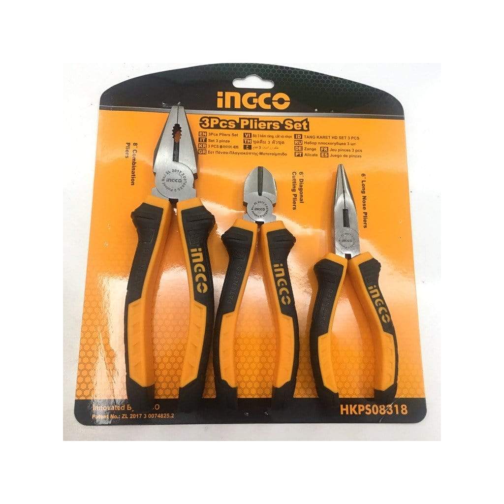 Ingco 3 Pieces Plier Set - HKPS08318 | Supply Master | Accra, Ghana Tools Building Steel Engineering Hardware tool