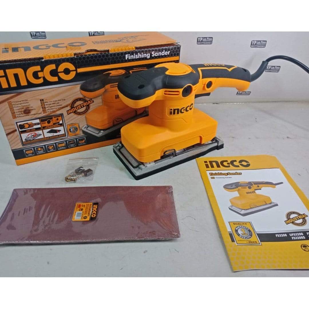 Ingco 320W Corded Finishing Sander with 5pcs Sand Papers - FS3208