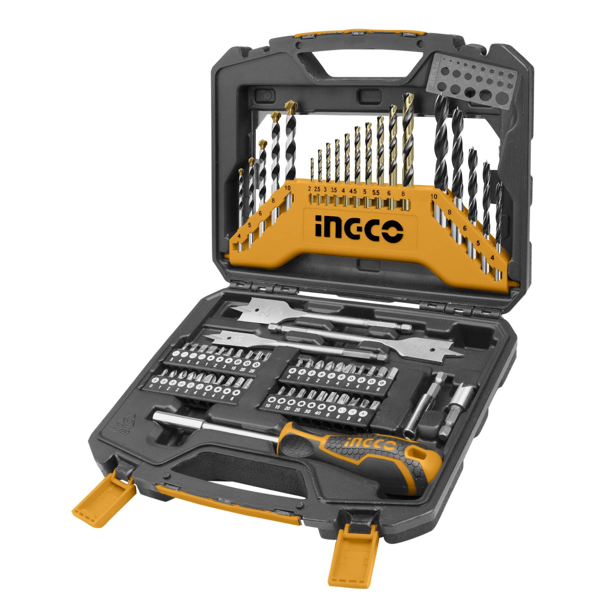 Ingco 67 Accessories Set - Masonry Drill Bits, HSS Twist Drill Bits, Wood Twist Drill Bits, Screwdriver Bits - HKTAC010671 | Supply Master | Accra, Ghana Tools Building Steel Engineering Hardware tool