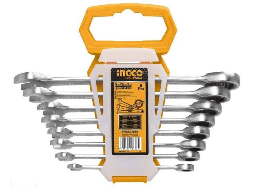 Ingco 8 Pieces Combination Spanner Set 6-19mm - HKSPA1088