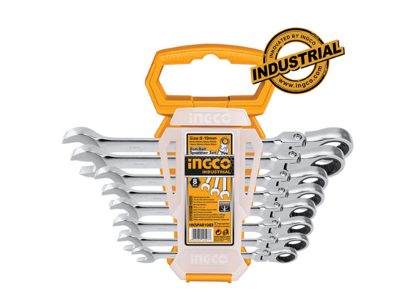 Ingco 8 Pieces Flexible Ratchet Spanner Set 8-19mm - HKSPAR1083 | Supply Master | Accra, Ghana Tools Building Steel Engineering Hardware tool