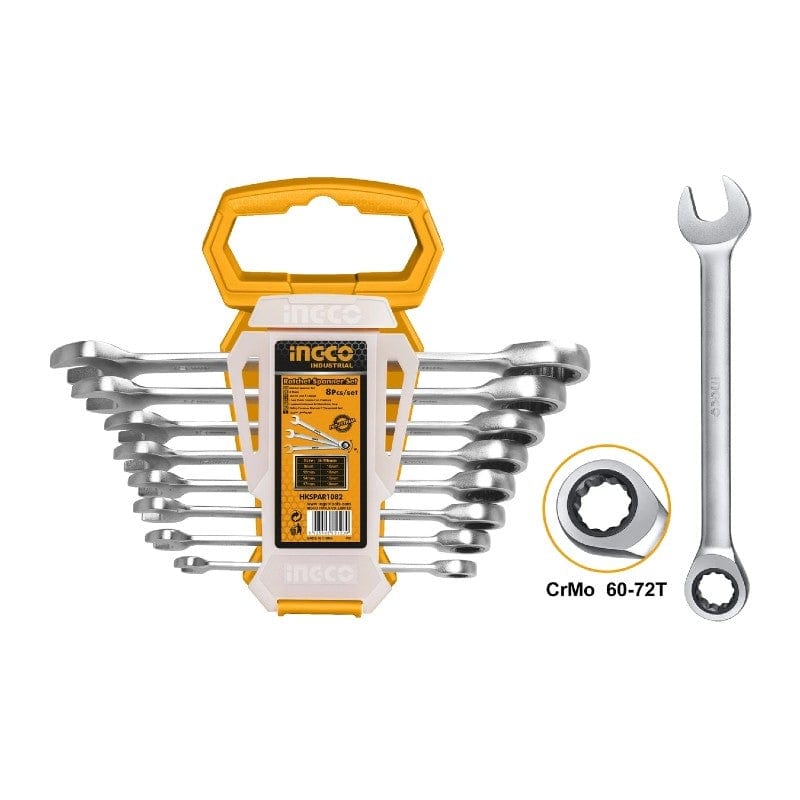 Ingco 8 Pieces Ratchet Spanner Set 8-19mm - HKSPAR1082 | Supply Master | Accra, Ghana Tools Buy Tools hardware Building materials