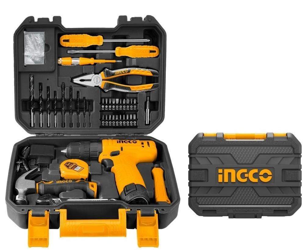 Ingco 81 Pieces Tools Set with 12V Li-ion Cordless Drill - HKTHP10811 | Supply Master | Accra, Ghana Tools Building Steel Engineering Hardware tool