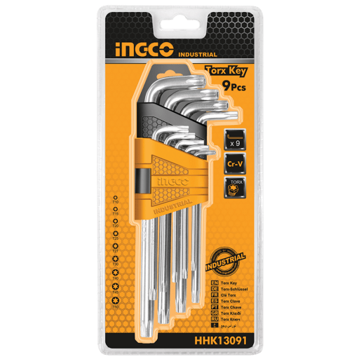 Ingco 9 Pieces Torx Key Set - HHK13091