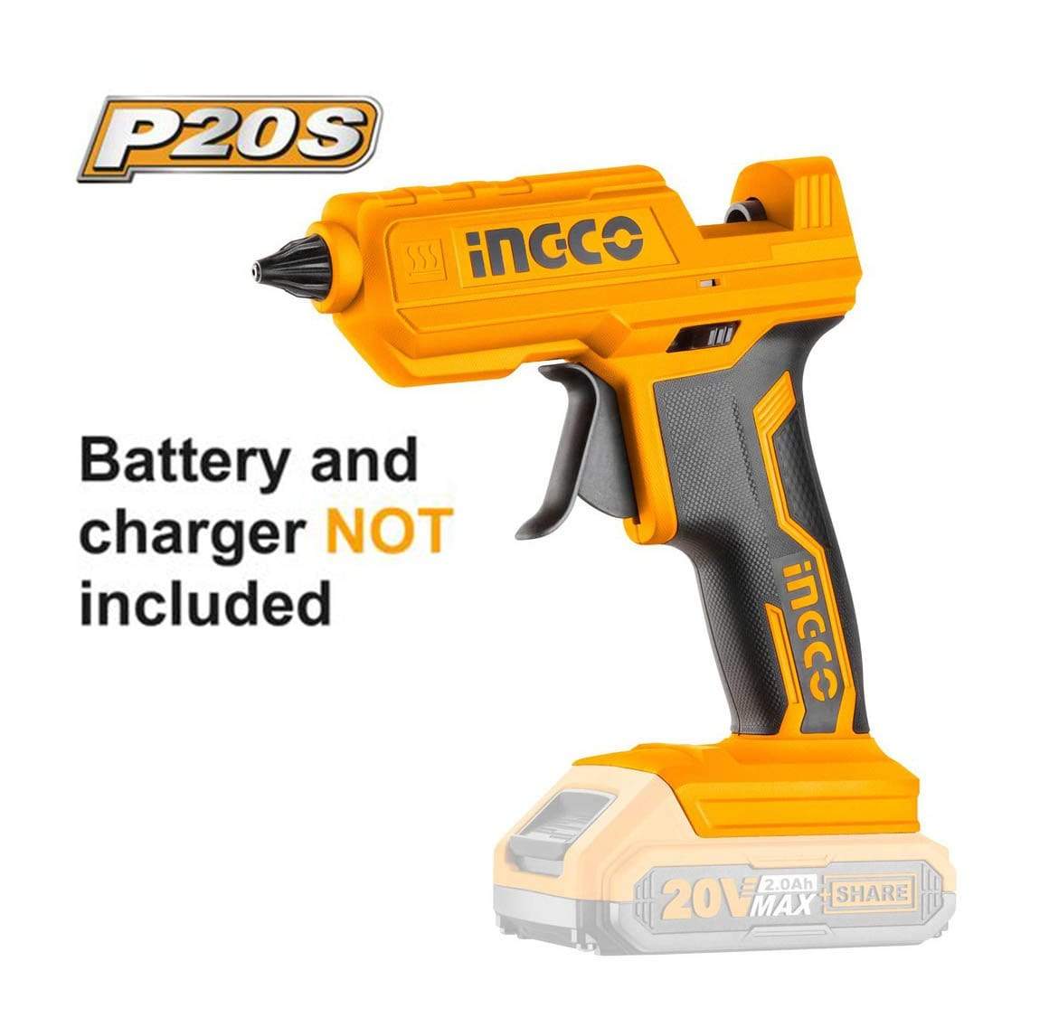 Ingco Lithium-Ion Glue Gun 20V - CGGLI2001 | Supply Master | Accra, Ghana Tools Without Battery & Charger Building Steel Engineering Hardware tool