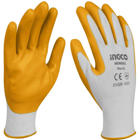 Ingco Nitrile Coated Gloves - HGNG01 & HGNG01.L | Supply Master | Accra, Ghana Tools Building Steel Engineering Hardware tool