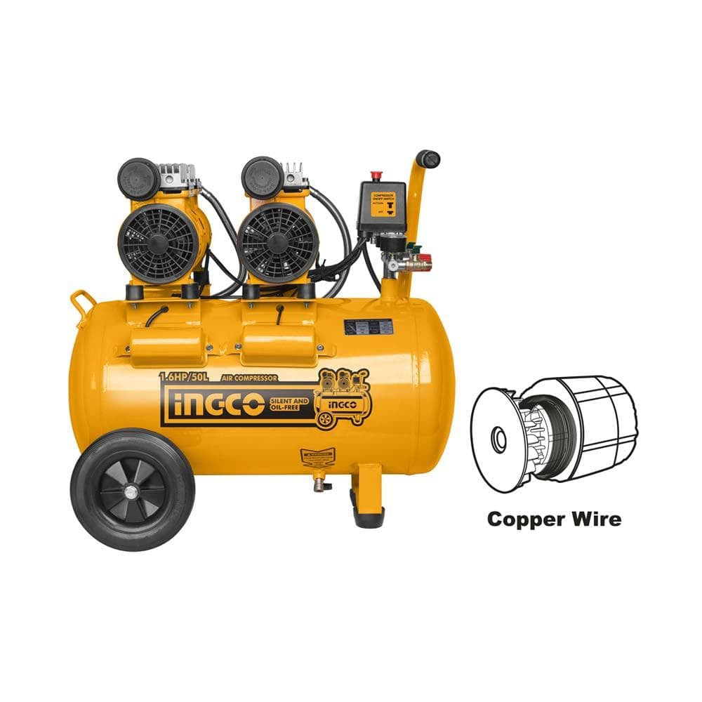 Ingco Silent And Oil Free Air Compressor 1.6HP 50L - ACS215506 | Supply Master | Accra, Ghana Tools Building Steel Engineering Hardware tool