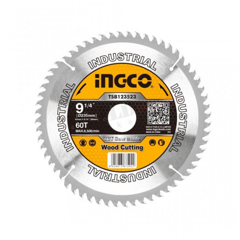 Ingco TCT Saw Blade | Supply Master | Accra, Ghana Tools 235mm(9-1/4") 60T Building Steel Engineering Hardware tool