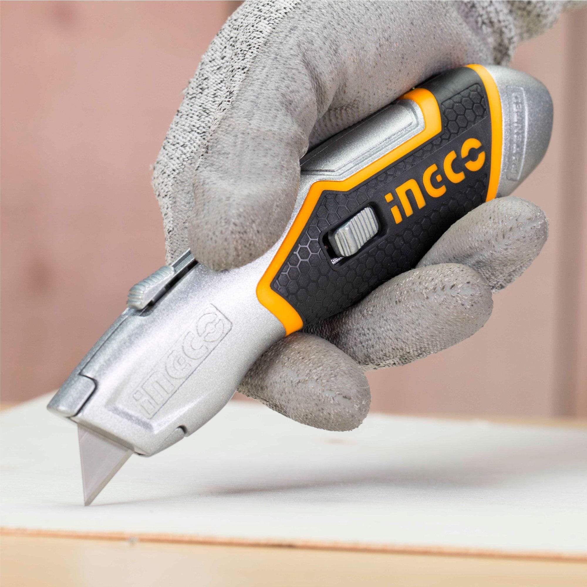 Ingco Utility Knife with Zinc Alloy Shell - HUK618