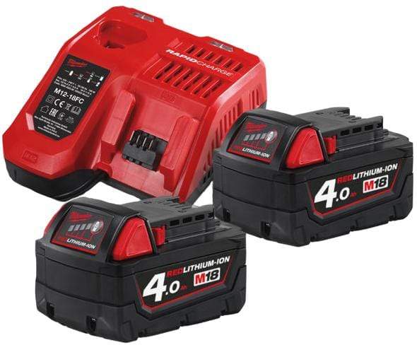 Milwaukee M18™ 2 Pair 4.0 Ah Battery & Multi Voltage Charger 18V - M18 NRG-402 | Supply Master | Accra, Ghan Tools Building Steel Engineering Hardware tool