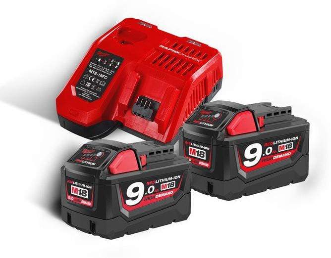 Milwaukee M18™ 2 Pair 9.0 Ah Battery & Multi Voltage Charger 18V Pack- M18 NRG-902 | Supply Master | Accra, Ghan Tools Building Steel Engineering Hardware tool
