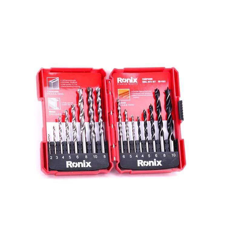 Ronix 16 Pieces Compound Metal, Concrete And Wood Drill Bit Set - RH-5583 | Supply Master | Accra, Ghana Tools Building Steel Engineering Hardware tool