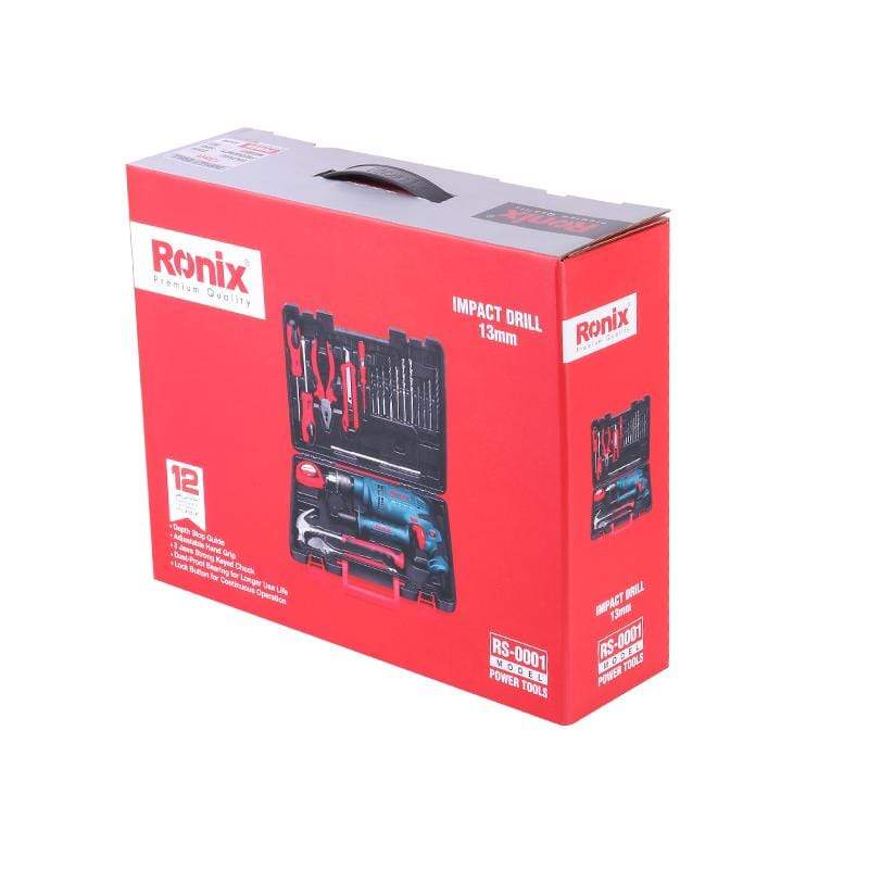 Ronix 22 Pieces Tool Set with 650W Hammer Impact Drill - RS-0001 | Supply Master | Accra, Ghana Tools Building Steel Engineering Hardware tool