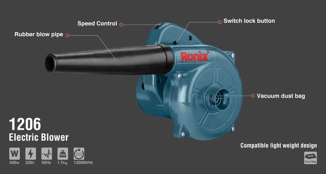 Ronix Portable Electric Aspirator Blower 400W - 1206 | Supply Master | Accra, Ghana Tools Building Steel Engineering Hardware tool